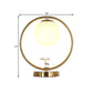 Ball Bedside Nightstand Light Opal Glass 1-Bulb Retro Style Desk Lamp with Metal Deer Deco in Gold Clearhalo 'Lamps' 'Table Lamps' Lighting' 1711086
