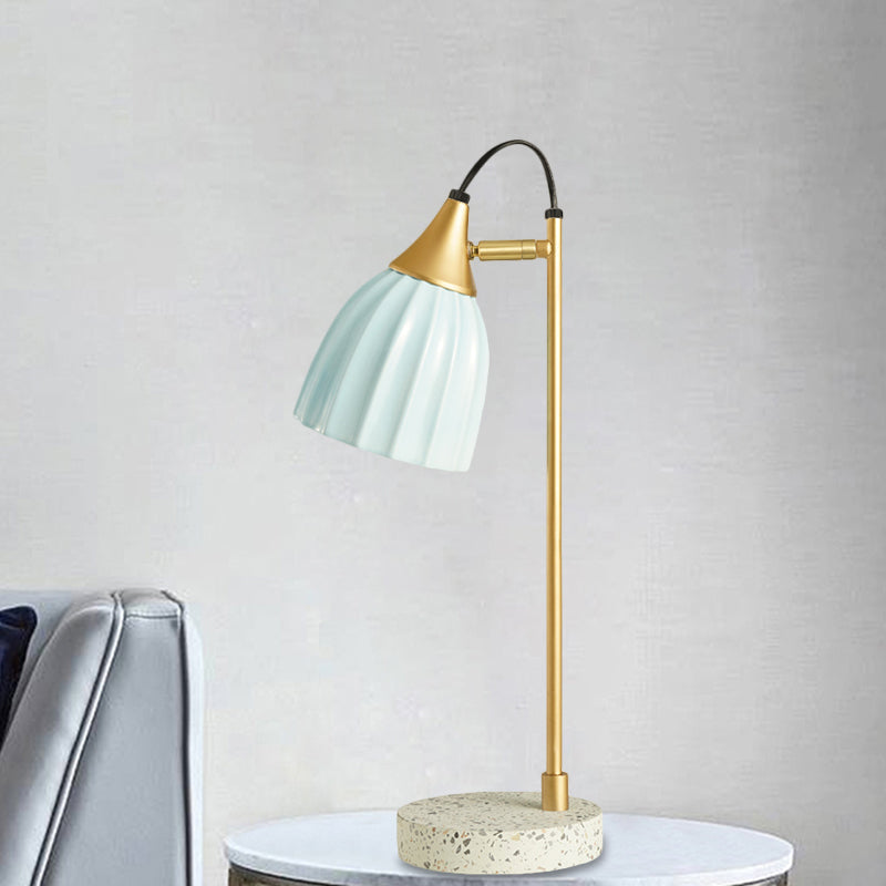 Porcelain Dome Desk Lamp Kids Style 1 Light Night Lighting with Adjustable Joint Design in Pink/Blue/Green Clearhalo 'Lamps' 'Table Lamps' Lighting' 1711102