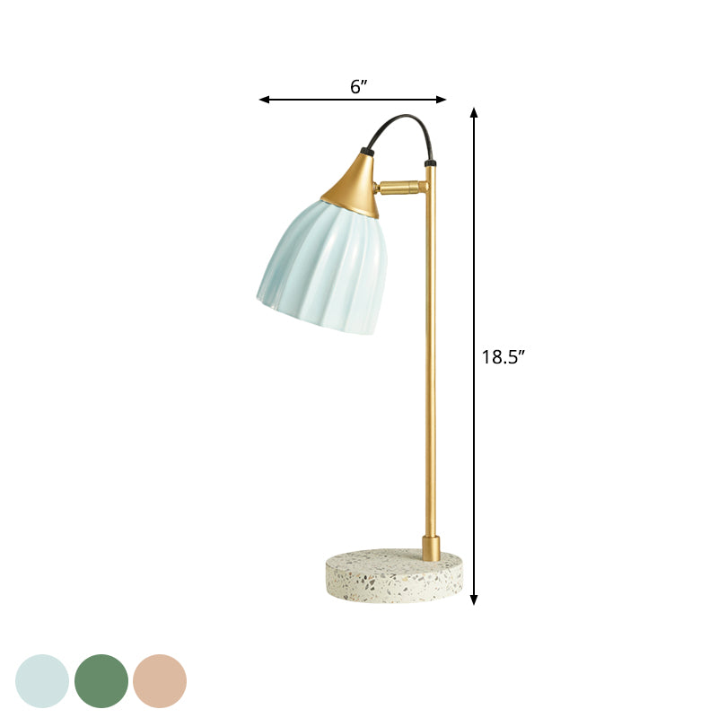 Porcelain Dome Desk Lamp Kids Style 1 Light Night Lighting with Adjustable Joint Design in Pink/Blue/Green Clearhalo 'Lamps' 'Table Lamps' Lighting' 1711104