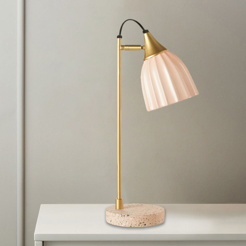 Porcelain Dome Desk Lamp Kids Style 1 Light Night Lighting with Adjustable Joint Design in Pink/Blue/Green Pink Clearhalo 'Lamps' 'Table Lamps' Lighting' 1711109