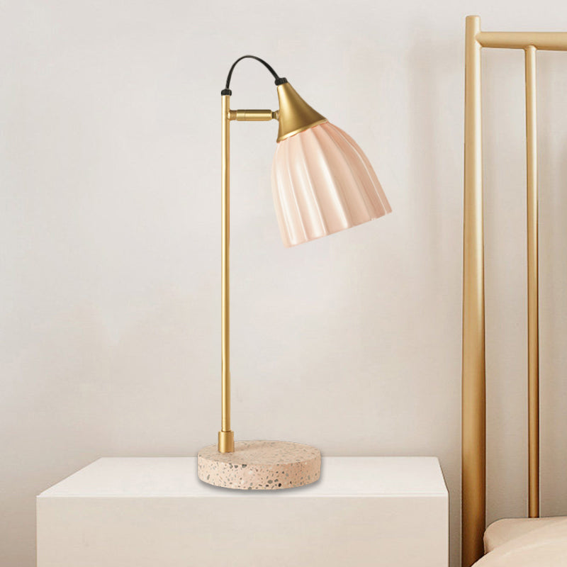 Porcelain Dome Desk Lamp Kids Style 1 Light Night Lighting with Adjustable Joint Design in Pink/Blue/Green Clearhalo 'Lamps' 'Table Lamps' Lighting' 1711110
