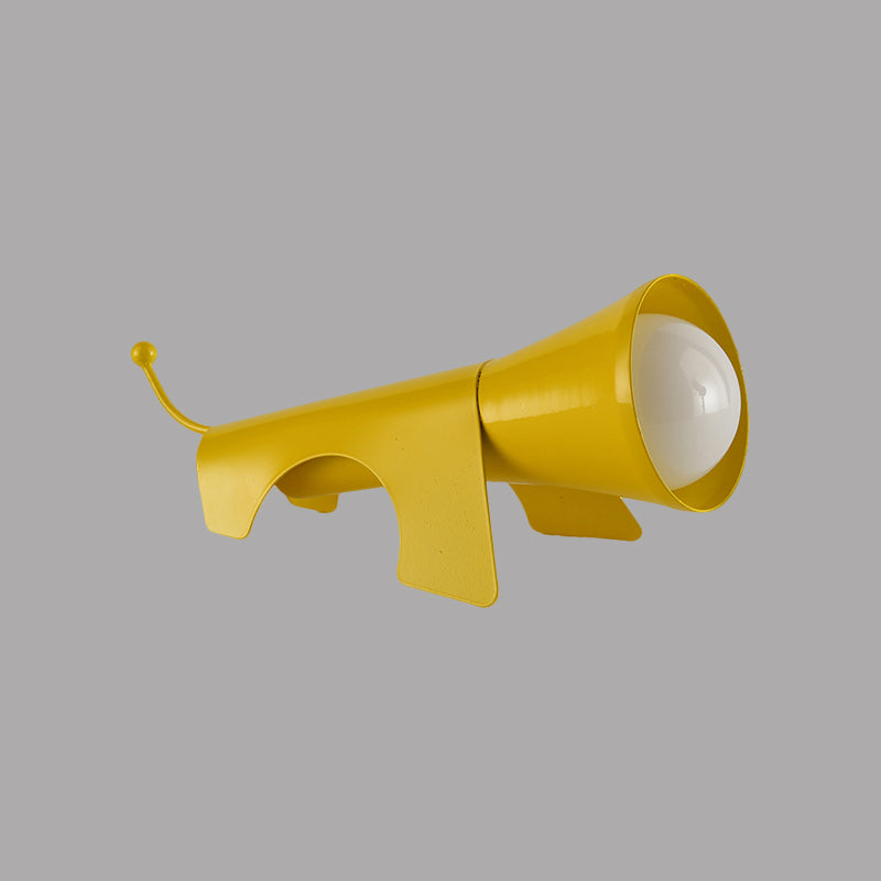 1 Head Children Room Desk Light Cartoon Red/Yellow Night Table Lamp with Dog-Like Metallic Shade Clearhalo 'Lamps' 'Table Lamps' Lighting' 1711161