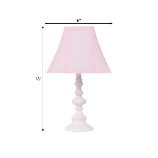 Flared Sleeping Room Table Light Fabric 1 Head Minimalist Nightstand Lighting in Pink Clearhalo 'Lamps' 'Table Lamps' Lighting' 1711196