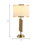 Fabric Barrel Table Lighting Classic 1-Light Parlor Night Lamp with Bevel-Cut Cylinder Base in Brass Clearhalo 'Lamps' 'Table Lamps' Lighting' 1711265
