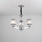 Cylinder Crystal Prisms Suspension Lamp Modern 3 Bulbs Chrome Chandelier Light Fixture Clearhalo 'Ceiling Lights' 'Chandeliers' 'Modern Chandeliers' 'Modern' Lighting' 1711369