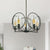 Cylinder Parlor Suspension Pendant Farmhouse Clear Glass 5 Lights Black Chandelier with Hoop Design Black Clearhalo 'Cast Iron' 'Ceiling Lights' 'Chandeliers' 'Industrial Chandeliers' 'Industrial' 'Metal' 'Middle Century Chandeliers' 'Rustic Chandeliers' 'Tiffany' Lighting' 1711393