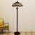 Dragonfly Floor Light 2 Heads Stained Glass Mediterranean Standing Lighting in Blue with Bowl Shade Blue Clearhalo 'Floor Lamps' 'Lamps' Lighting' 1711498