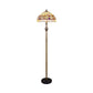 Scalloped Dome Stand Up Lighting Tiffany Shell 2 Heads Red Floor Floral Patterned Standing Lighting Clearhalo 'Floor Lamps' 'Lamps' Lighting' 1711546