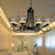 Bowl Pendant Lighting 6 Lights Stained Glass Victorian Chandelier Light in Black Finish with Adjustable Chain Black Clearhalo 'Ceiling Lights' 'Chandeliers' 'Industrial' 'Middle Century Chandeliers' 'Pendant Lights' 'Tiffany Chandeliers' 'Tiffany close to ceiling' 'Tiffany' Lighting' 171157
