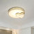Cut Crystal Heart and Round Flushmount Simple Style LED Ceiling Light Fixture in Gold Gold Clearhalo 'Ceiling Lights' 'Close To Ceiling Lights' 'Close to ceiling' 'Flush mount' Lighting' 1711853
