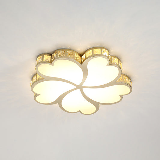 Floral Faceted Crystal Flush Mount Modernism LED Gold Ceiling Lighting for Sleeping Room Clearhalo 'Ceiling Lights' 'Close To Ceiling Lights' 'Close to ceiling' 'Flush mount' Lighting' 1711863