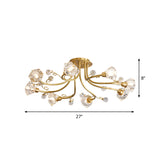 Sputnik Beveled Crystal Ceiling Flush Minimalism 8 Heads Gold Flush Mount Lighting Clearhalo 'Ceiling Lights' 'Close To Ceiling Lights' 'Close to ceiling' 'Semi-flushmount' Lighting' 1711900