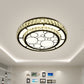 Modern Round Ceiling Light Fixture Hand-Cut Crystal LED Parlor Flush Mount with Bubble Pattern in Chrome, 10"/19" Wide Chrome 19" Clearhalo 'Ceiling Lights' 'Close To Ceiling Lights' 'Close to ceiling' 'Flush mount' Lighting' 1712053