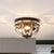 Dome Corridor Ceiling Fixture Rectangle-Cut Crystal 3 Bulbs Simplicity Flush Mount Light in Black/Gold Black Clearhalo 'Ceiling Lights' 'Close To Ceiling Lights' 'Close to ceiling' 'Flush mount' Lighting' 1712119