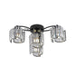 Curved Panel Semi Flush Mount Modern Crystal Rectangle 4/6 Heads Dining Room Ceiling Lighting in Black Clearhalo 'Ceiling Lights' 'Close To Ceiling Lights' 'Close to ceiling' 'Semi-flushmount' Lighting' 1712124