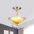 Gold LED Bowl Semi Flush Mount Light Simple White/Yellow Crystal Ceiling Lighting for Hallway Yellow Clearhalo 'Ceiling Lights' 'Close To Ceiling Lights' 'Close to ceiling' 'Semi-flushmount' Lighting' 1712137