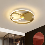 Loving Heart Acrylic Flush Mount Scandinavian LED Gold Ceiling Lighting in Warm/White Light Gold Clearhalo 'Ceiling Lights' 'Close To Ceiling Lights' 'Close to ceiling' 'Flush mount' Lighting' 1712224
