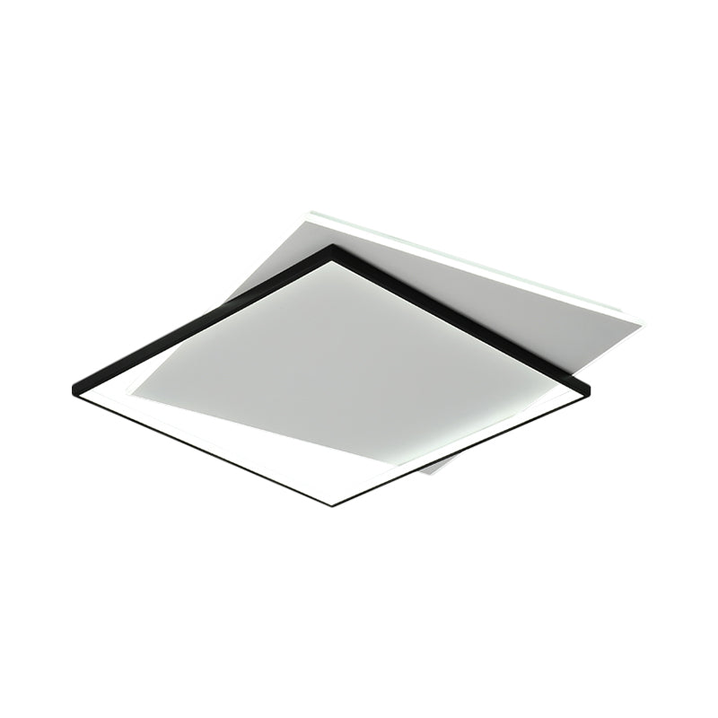Overlapping Metallic Flush Mount Light Modernist LED Black Ceiling ...