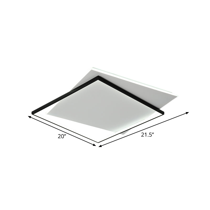 Overlapping Metallic Flush Mount Light Modernist LED Black Ceiling Mounted Fixture, 18"/21.5" Wide Clearhalo 'Ceiling Lights' 'Close To Ceiling Lights' 'Close to ceiling' 'Flush mount' Lighting' 1712267