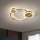 Gold Ringed Flush Mount Lamp Modernist LED Metallic Flush Ceiling Light in Warm/White Light Clearhalo 'Ceiling Lights' 'Close To Ceiling Lights' 'Close to ceiling' 'Flush mount' Lighting' 1712294