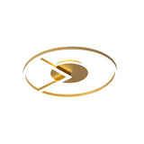 Minimalist Circle Ceiling Mounted Fixture Metal 16"/19.5" W LED Bedroom Flush Lighting in Gold, White/Warm Light Clearhalo 'Ceiling Lights' 'Close To Ceiling Lights' 'Close to ceiling' Lighting' 1712430