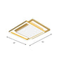 16"/19.5" W Gold Square Ceiling Flush Mount Nordic LED Metallic Flushmount Lighting, Warm/White Light Clearhalo 'Ceiling Lights' 'Close To Ceiling Lights' 'Close to ceiling' 'Flush mount' Lighting' 1712604