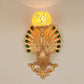 Country Bubble Wall Lighting 1 Light Crackle Glass Wall Mounted Lamp with Peacock Detail in Gold Clearhalo 'Wall Lamps & Sconces' 'Wall Lights' Lighting' 1712776