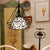 Diamond Cage Hanging Light 1 Bulb Stainless Glass Tiffany Stylish Ceiling Pendant Light with Blue/White Dome Shade White Clearhalo 'Ceiling Lights' 'Close To Ceiling Lights' 'Industrial' 'Middle Century Pendants' 'Pendant Lights' 'Pendants' 'Tiffany close to ceiling' 'Tiffany Pendants' 'Tiffany' Lighting' 171277