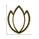 Modern LED Flush Wall Sconce White Lotus Petal Wall Lamp with Faceted Crystal Shade in Warm/White Light Clearhalo 'Cast Iron' 'Glass' 'Industrial' 'Modern wall lights' 'Modern' 'Tiffany' 'Traditional wall lights' 'Wall Lamps & Sconces' 'Wall Lights' Lighting' 1712821