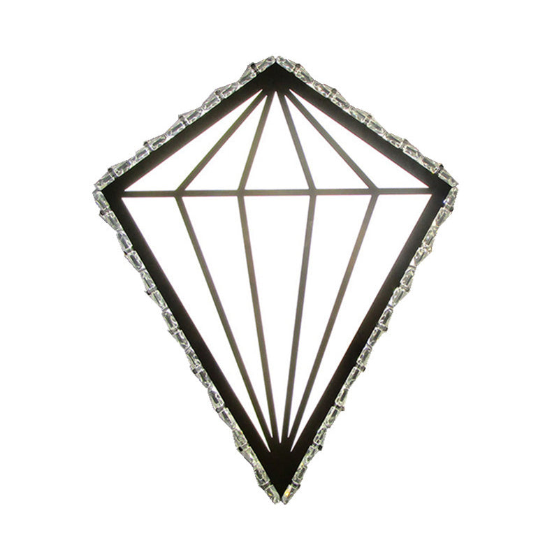 White LED Diamond Wall Lighting Simplicity Acrylic Wall Sconce with Crystal Deco in Warm/White Light Clearhalo 'Cast Iron' 'Glass' 'Industrial' 'Modern wall lights' 'Modern' 'Tiffany' 'Traditional wall lights' 'Wall Lamps & Sconces' 'Wall Lights' Lighting' 1712823