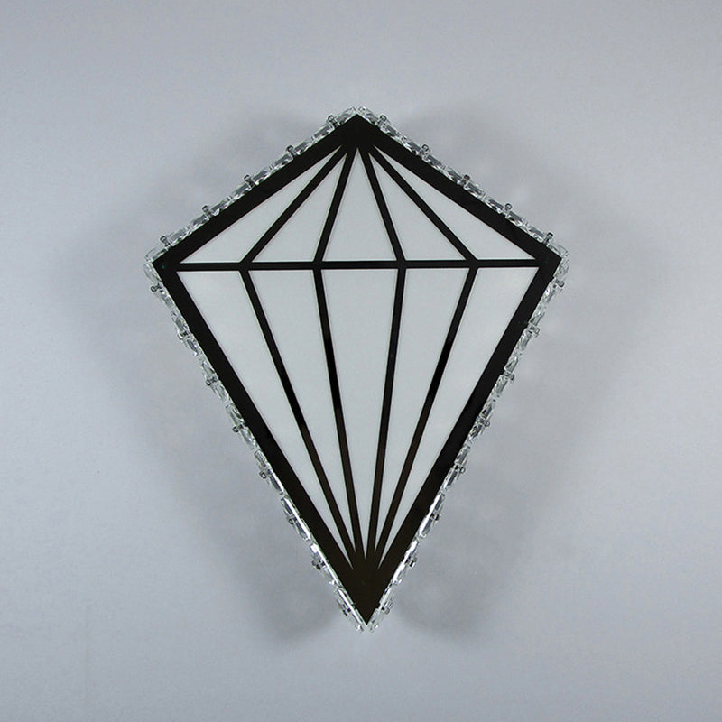 White LED Diamond Wall Lighting Simplicity Acrylic Wall Sconce with Crystal Deco in Warm/White Light Clearhalo 'Cast Iron' 'Glass' 'Industrial' 'Modern wall lights' 'Modern' 'Tiffany' 'Traditional wall lights' 'Wall Lamps & Sconces' 'Wall Lights' Lighting' 1712824