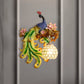 Peacock and Flower Bedroom Sconce Traditional Resin Single Head Blue-Green Wall Lighting Fixture with Orb Hand-Cut Crystal Shade, Left/Right Clearhalo 'Wall Lamps & Sconces' 'Wall Lights' Lighting' 1712881