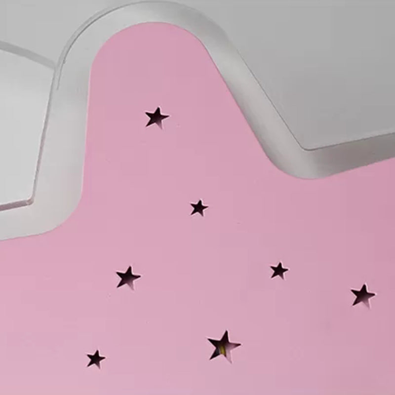 Pink Star Ceiling Mount Light with Crescent Contemporary Acrylic Ceiling Light for Teen Clearhalo 'Ceiling Lights' 'Close To Ceiling Lights' 'Close to ceiling' 'Flush mount' Lighting' 171290