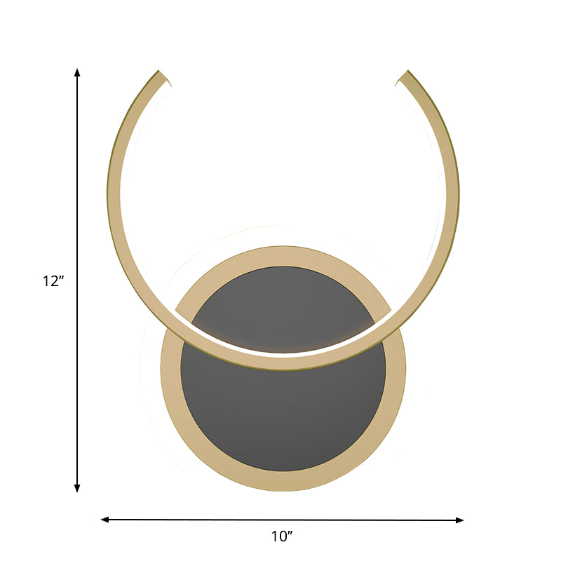 Metal C-Shaped Wall Sconce Light Nordic LED Wall Lighting in Gold for Bedroom, Warm/White Light Clearhalo 'Cast Iron' 'Glass' 'Industrial' 'Modern wall lights' 'Modern' 'Tiffany' 'Traditional wall lights' 'Wall Lamps & Sconces' 'Wall Lights' Lighting' 1712938