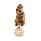 Cottage Global Sconce Light 1-Bulb Beveled Clear Crystal Wall Lighting Idea with Squirrel Decor in Gold/Orange/Gold and Brown Clearhalo 'Wall Lamps & Sconces' 'Wall Lights' Lighting' 1712982