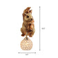 Cottage Global Sconce Light 1-Bulb Beveled Clear Crystal Wall Lighting Idea with Squirrel Decor in Gold/Orange/Gold and Brown Clearhalo 'Wall Lamps & Sconces' 'Wall Lights' Lighting' 1712983