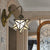 White Glass Star Sconce Lighting Tiffany 1 Head Antique Brass Wall Mount Light with Mermaid Backplate White Clearhalo 'Industrial' 'Middle century wall lights' 'Tiffany wall lights' 'Tiffany' 'Wall Lamps & Sconces' 'Wall Lights' Lighting' 171310