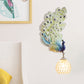 1 Head Wall Lighting Idea Retro Style Left/Right Peacock Resin Wall Sconce Light with Clear K9 Crystal Shade in White/Blue/Green Clearhalo 'Wall Lamps & Sconces' 'Wall Lights' Lighting' 1713143