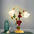 Frosted Glass Yellow Table Lamp Flower Single Bulb Antique Rose Night Light with Arched Arm Yellow Clearhalo 'Lamps' 'Table Lamps' Lighting' 1713228