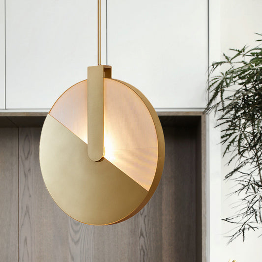 Contemporary Round Hanging Lamp Metallic Dining Room LED Pendant Lighting in Gold Gold Clearhalo 'Ceiling Lights' 'Modern Pendants' 'Modern' 'Pendant Lights' 'Pendants' Lighting' 1713308