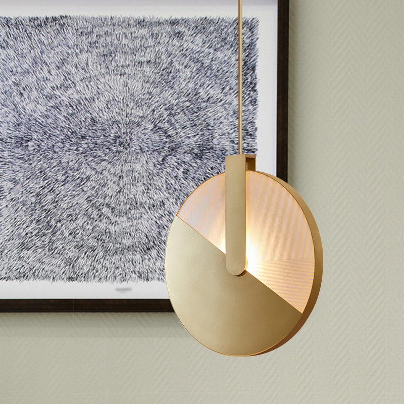 Contemporary Round Hanging Lamp Metallic Dining Room LED Pendant Lighting in Gold Clearhalo 'Ceiling Lights' 'Modern Pendants' 'Modern' 'Pendant Lights' 'Pendants' Lighting' 1713309