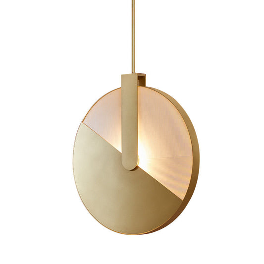 Contemporary Round Hanging Lamp Metallic Dining Room LED Pendant Lighting in Gold Clearhalo 'Ceiling Lights' 'Modern Pendants' 'Modern' 'Pendant Lights' 'Pendants' Lighting' 1713310