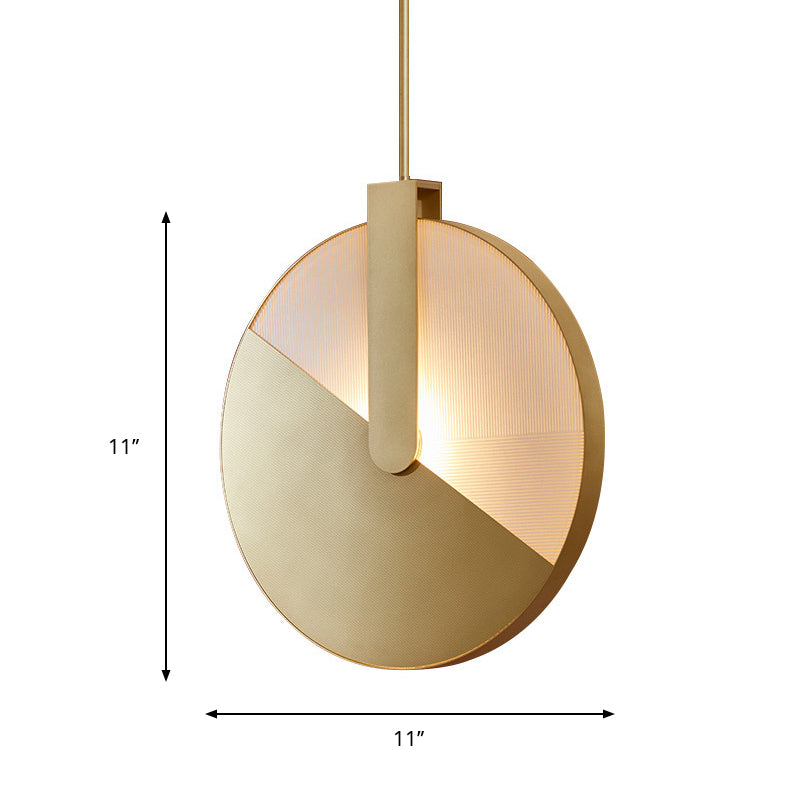 Contemporary Round Hanging Lamp Metallic Dining Room LED Pendant Lighting in Gold Clearhalo 'Ceiling Lights' 'Modern Pendants' 'Modern' 'Pendant Lights' 'Pendants' Lighting' 1713311