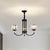 Modernist Cone Ceiling Pendant Crystal Rectangle 3/6 Lights Dining Room Hanging Chandelier in Black 3 Black Clearhalo 'Ceiling Lights' 'Chandeliers' 'Modern Chandeliers' 'Modern' Lighting' 1713312