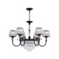 Conical Crystal Prisms Drop Pendant Modernist 3/6 Heads Black Ceiling Chandelier with Curved Arm Clearhalo 'Ceiling Lights' 'Chandeliers' 'Modern Chandeliers' 'Modern' Lighting' 1713364