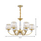 Barrel Dining Room Chandelier Lighting Crystal Block 3/6 Lights Modern Suspension Pendant in Gold Clearhalo 'Ceiling Lights' 'Chandeliers' 'Modern Chandeliers' 'Modern' Lighting' 1713374