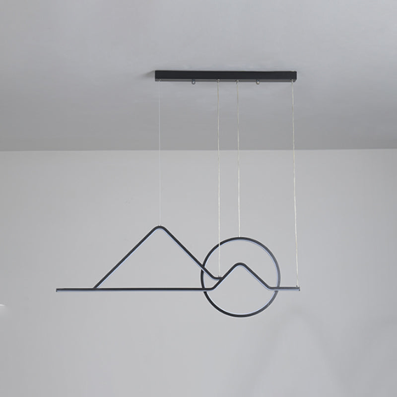 Sunset Metallic Island Hanging Lighting Contemporary Black/Gold LED Pendant Chandelier for Dining Room Clearhalo 'Ceiling Lights' 'Island Lights' Lighting' 1713482