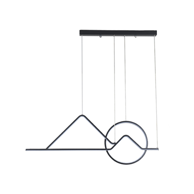 Sunset Metallic Island Hanging Lighting Contemporary Black/Gold LED Pendant Chandelier for Dining Room Clearhalo 'Ceiling Lights' 'Island Lights' Lighting' 1713483