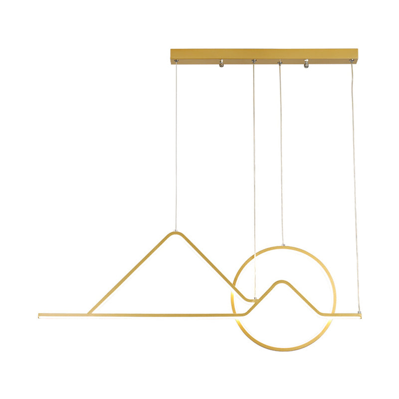 Sunset Metallic Island Hanging Lighting Contemporary Black/Gold LED Pendant Chandelier for Dining Room Clearhalo 'Ceiling Lights' 'Island Lights' Lighting' 1713488