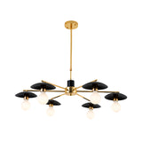 Black Bulb Chandelier Lighting Post Modern 6/8 Lights Frosted Glass Ceiling Pendant Light Clearhalo 'Ceiling Lights' 'Chandeliers' 'Modern Chandeliers' 'Modern' Lighting' 1713509